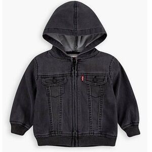 Levi's Baby Kids Charcoal Indigo Black Jean Jacket Hoodie Zip Up Size 9 Months